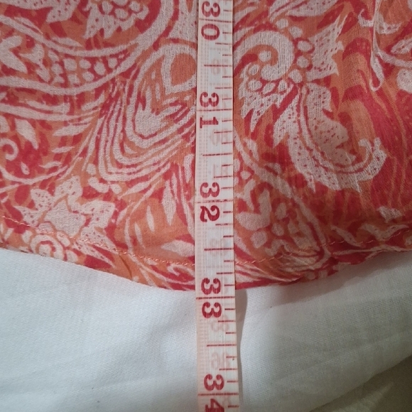 Free People Women's Coral and White Paisley Long Sleeve Dress Size M - Picture 9 of 11